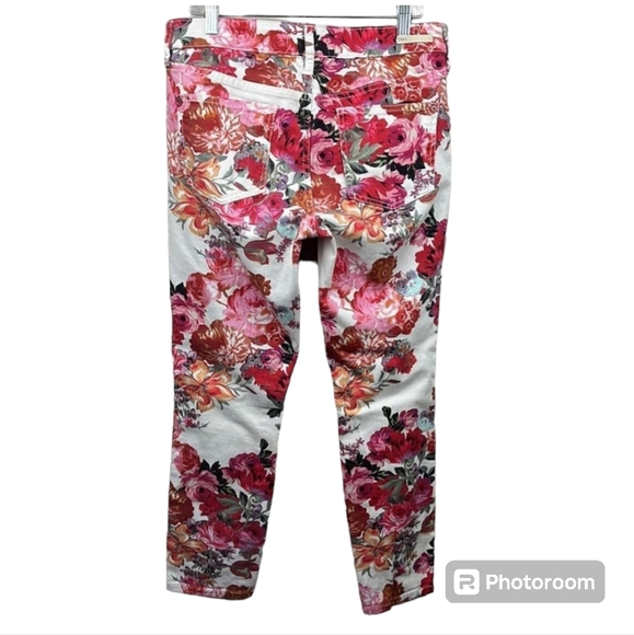 Anthropologie Pilcro Letterpress Floral Denim Midrise Skinny Jeans w26 - Picture 5 of 11